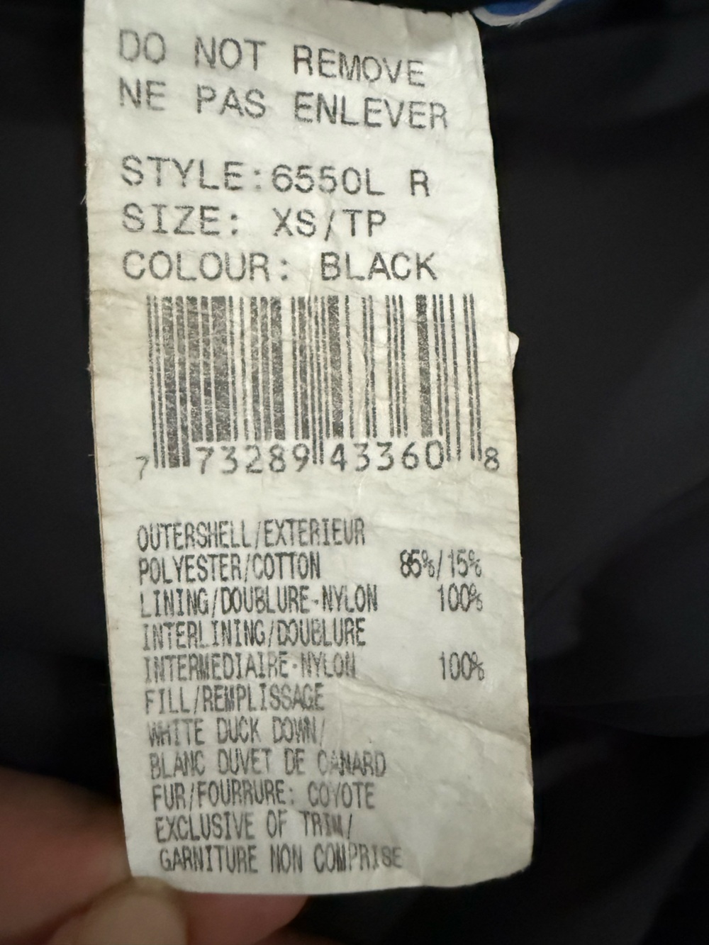 Canada Goose Trillium Parka Black Fur Hood Women’s XS Fair Condition - Picture 6 of 8